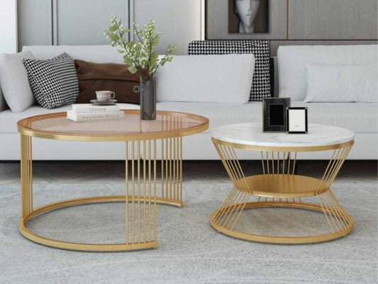 Bàn trà đôi mặt đá hiện đại Azami 19 Bàn trà đôi mặt đá hiện đại Azami