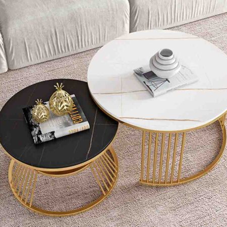 Bàn trà đôi mặt đá hiện đại Azami 15 Bàn trà đôi mặt đá hiện đại Azami