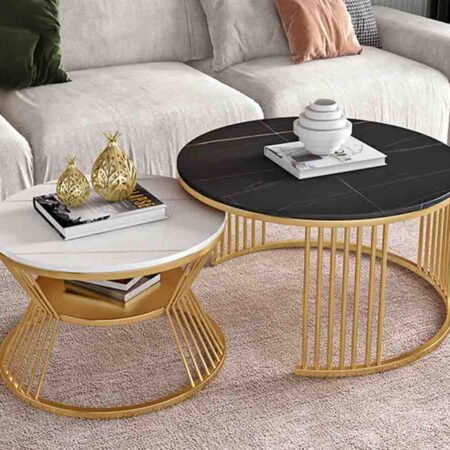 Bàn trà đôi mặt đá hiện đại Azami 14 Bàn trà đôi mặt đá hiện đại Azami