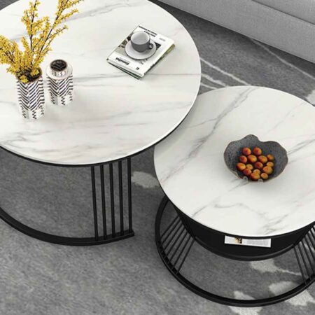 Bàn trà đôi mặt đá hiện đại Azami 13 Bàn trà đôi mặt đá hiện đại Azami