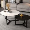 Bộ Bàn Trà Đôi Mặt Đá Ceramic Cao Cấp - Amaya 2 Bàn trà sofa Bắc Âu mặt đá cao cấp Amaya