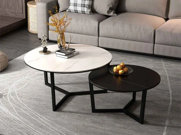 Bàn trà sofa Bắc Âu mặt đá cao cấp Amaya