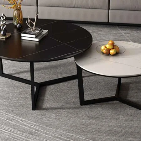 Bộ Bàn Trà Đôi Mặt Đá Ceramic Cao Cấp - Amaya 13 Bàn trà sofa Bắc Âu mặt đá cao cấp Amaya