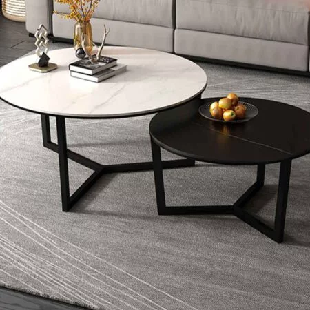 Bộ Bàn Trà Đôi Mặt Đá Ceramic Cao Cấp - Amaya 12 Bàn trà sofa Bắc Âu mặt đá cao cấp Amaya