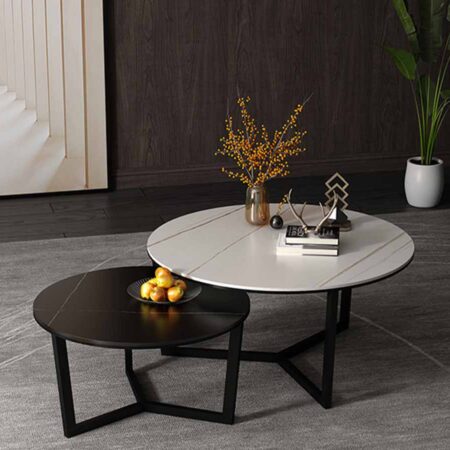 Bàn trà sofa Bắc Âu mặt đá cao cấp Amaya