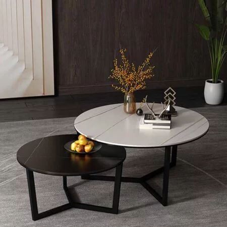 Bộ Bàn Trà Đôi Mặt Đá Ceramic Cao Cấp - Amaya 16 Bàn trà sofa Bắc Âu mặt đá cao cấp Amaya