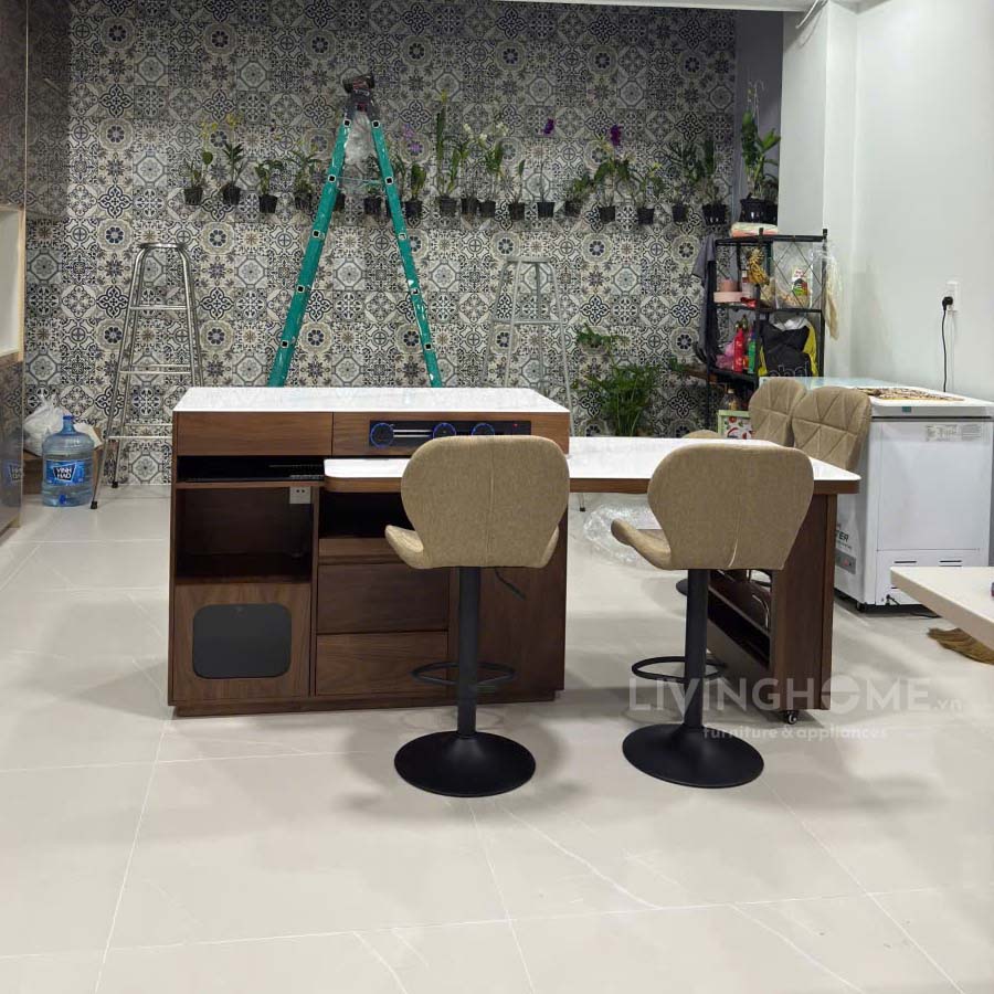 Bàn Đảo Bếp Chữ T Xoay Ngang Dọc Thông Minh - T918 4 Bàn Đảo Bếp Chữ T Xoay Ngang Dọc Thông Minh - T918