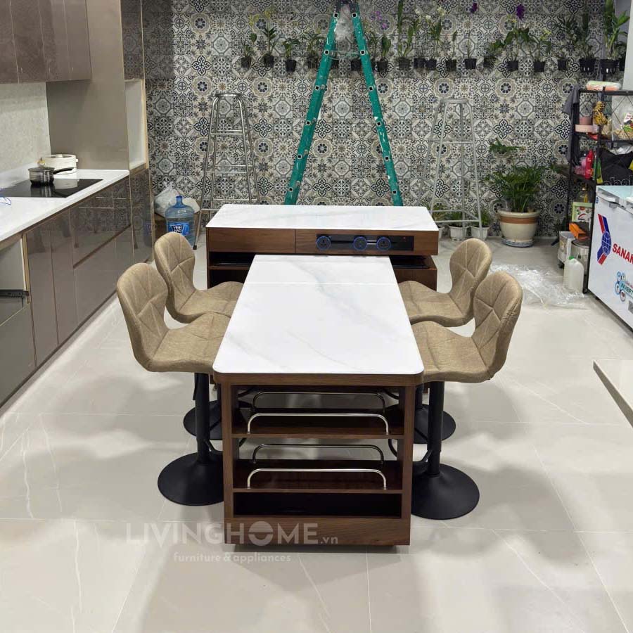 Bàn Đảo Bếp Chữ T Xoay Ngang Dọc Thông Minh - T918 12 Bàn Đảo Bếp Chữ T Xoay Ngang Dọc Thông Minh - T918