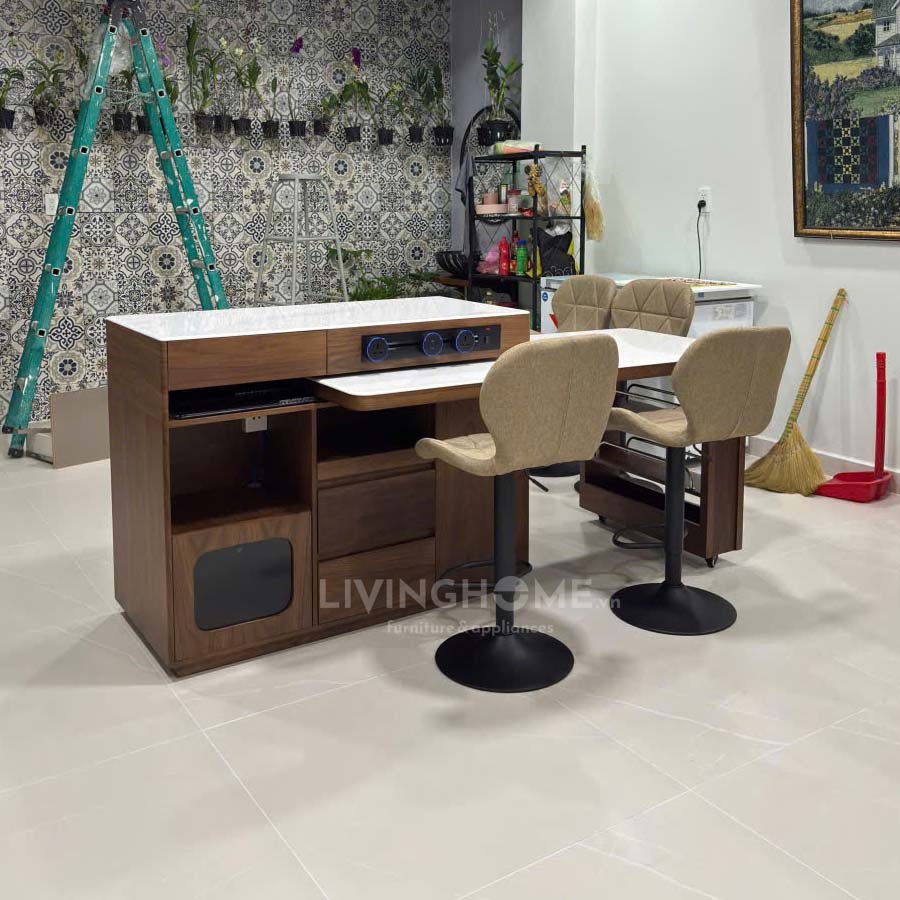 Bàn Đảo Bếp Chữ T Xoay Ngang Dọc Thông Minh - T918 13 Bàn Đảo Bếp Chữ T Xoay Ngang Dọc Thông Minh - T918