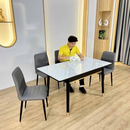 Bàn Ăn Thông Minh Gấp Gọn Mặt Đá Ceramic - ALONZO
