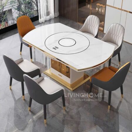 Top 10+ Mẫu Bàn Đảo Bếp Kết Hợp Bàn Ăn Thông Minh Nhập Khẩu Chất Lượng Cao 71 Bàn Ăn Tròn Xoay Thông Minh Tích Hợp Bếp Từ - BECO