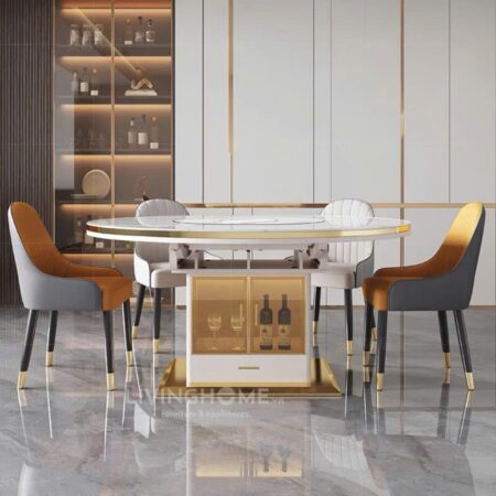 Bàn Ăn Tròn Xoay Thông Minh Tích Hợp Bếp Từ - BECO