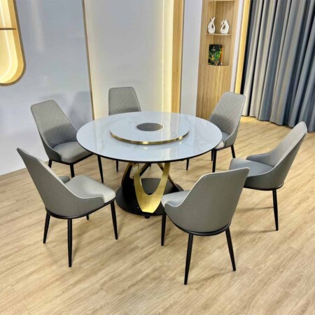 Bàn Ăn Bếp Từ Thông Minh Mặt Đá Mâm Xoay - CELINO 10 Bàn Ăn Bếp Từ Thông Minh Mặt Đá Mâm Xoay - CELINO