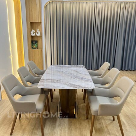 Bộ Bàn Ăn Mặt Đá Vi Tinh Thể Cao Cấp - COBBY 8 Bộ Bàn Ăn Mặt Đá Vi Tinh Thể Cao Cấp - COBBY