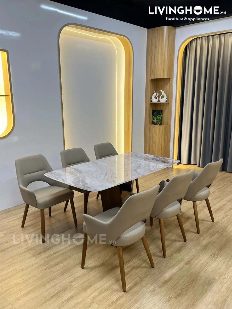 Bộ Bàn Ăn Mặt Đá Vi Tinh Thể Cao Cấp - COBBY 13 Bộ Bàn Ăn Mặt Đá Vi Tinh Thể Cao Cấp - COBBY