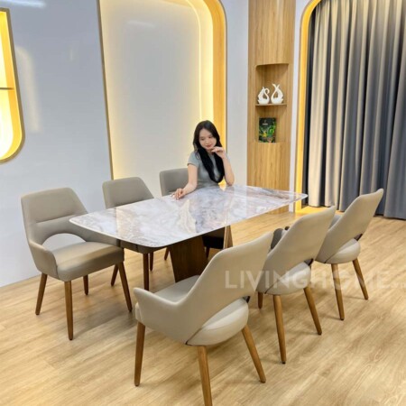 Bộ Bàn Ăn Mặt Đá Vi Tinh Thể Cao Cấp - COBBY 11 Bộ Bàn Ăn Mặt Đá Vi Tinh Thể Cao Cấp - COBBY