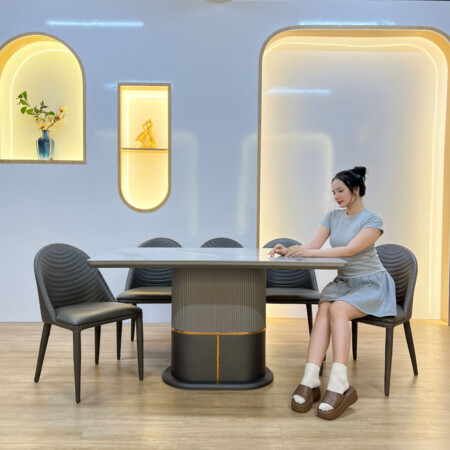 Bàn Ăn Mặt Đá Cao Cấp - HAKU
