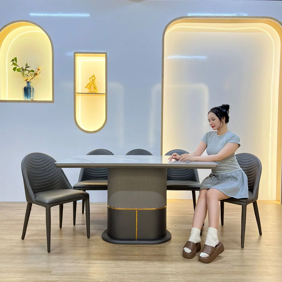 Bàn Ăn Mặt Đá Cao Cấp - HAKU