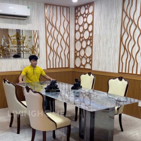 Bàn Ăn Nhập Khẩu Mặt Đá Tinh Thể - KINGDOM