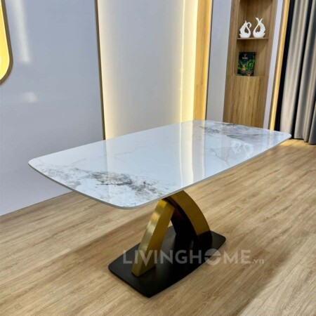 Bộ Bàn Ăn Cao Cấp Mặt Đá Sang Trọng Nhập Khẩu - LEANDRO 11 Bàn Ăn Cao Cấp Mặt Đá Sang Trọng Nhập Khẩu - LEANDRO