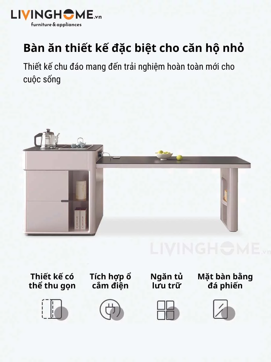 Bàn Đảo Bếp Kết Hợp Bàn Ăn Thông Minh Tối Giản - MISA 18 Bàn Đảo Bếp Kết Hợp Bàn Ăn Thông Minh Tối Giản - MISA
