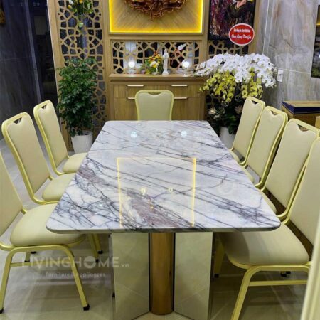 Bàn Ăn Nhập Khẩu Mặt Đá Tinh Thể - NEGA
