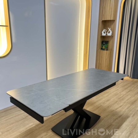 Bàn Ăn Mặt Đá Cao Cấp Thông Minh Mở Rộng - PRINCE Xám
