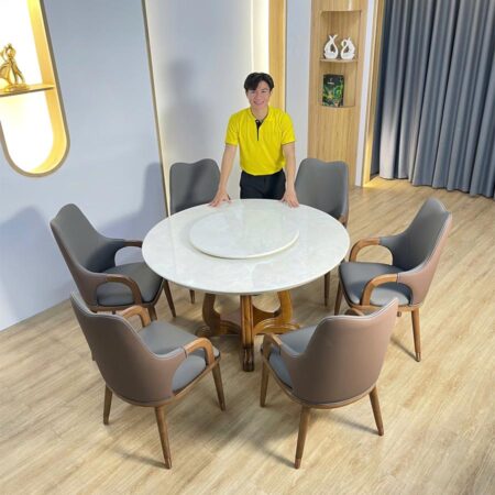 Bàn Ăn Mặt Đá Cẩm Thạch - SAKA