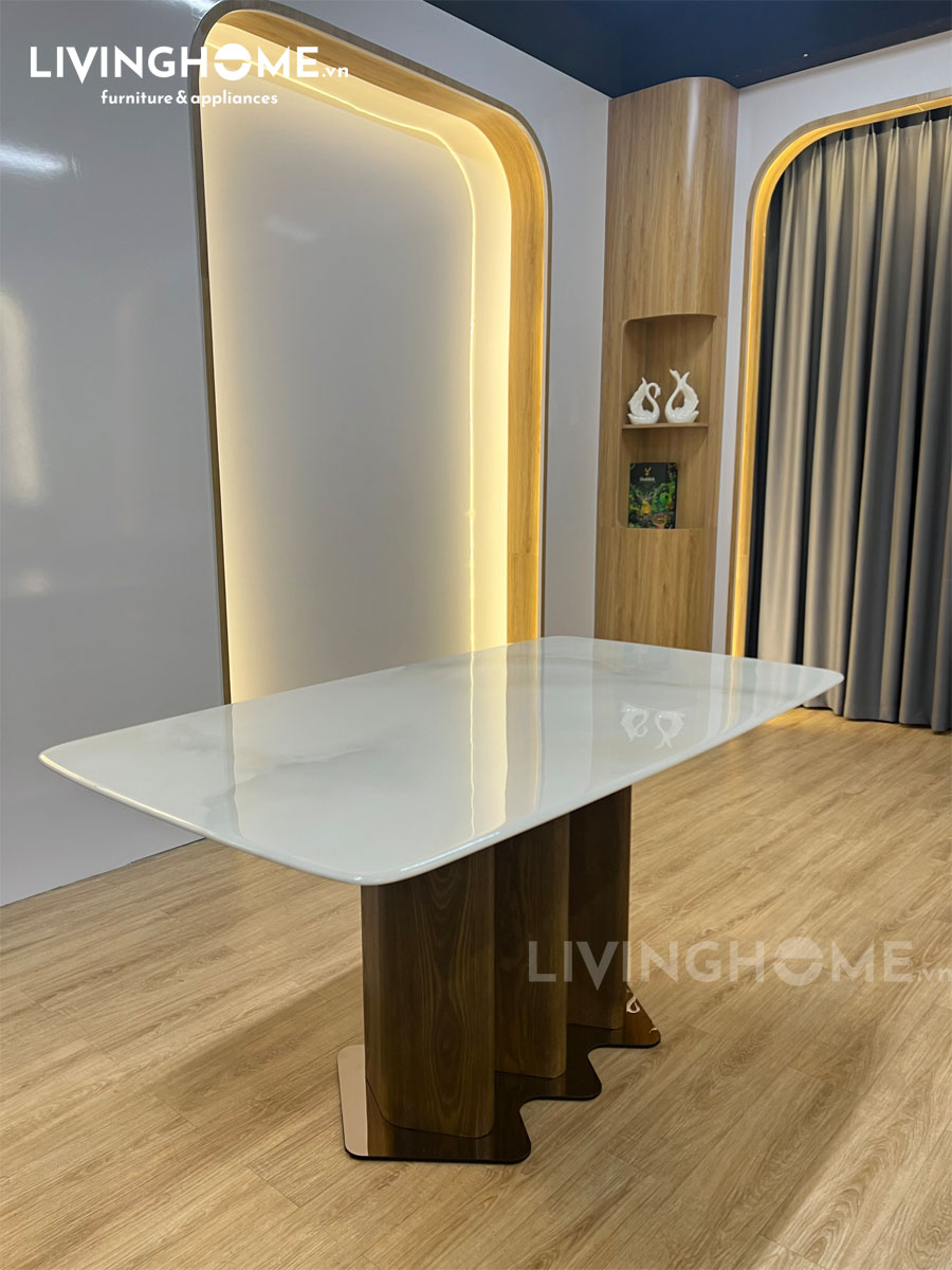 Bộ Bàn Ăn Mặt Đá Vi Tinh Thể Xuyên Sáng -TORO