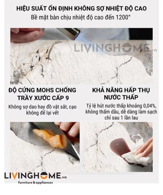 Bộ Bàn Ăn Mặt Đá Cao Cấp Sang Trọng Nhập Khẩu - VENSEN 17 BÀN ĂN MẶT ĐÁ CAO CẤP SANG TRỌNG NHẬP KHẨU - VENSEN