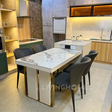 Bàn Đảo Bếp Kết Hợp Bàn Ăn Mặt Đá Ceramic Thông Minh - BEATRISA 10 Bàn Đảo Bếp Kết Hợp Bàn Ăn Mặt Đá Ceramic Thông Minh - BEATRISA