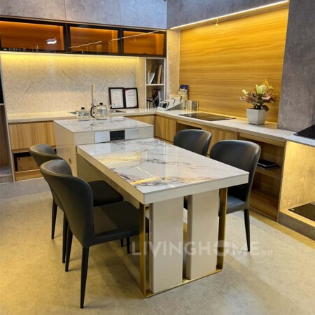 Bàn Đảo Bếp Kết Hợp Bàn Ăn Mặt Đá Ceramic Thông Minh - BEATRISA 9 Bàn Đảo Bếp Kết Hợp Bàn Ăn Mặt Đá Ceramic Thông Minh - BEATRISA