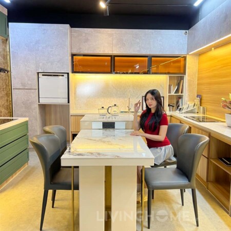 Bàn Đảo Bếp Kết Hợp Bàn Ăn Mặt Đá Ceramic Thông Minh - BEATRISA