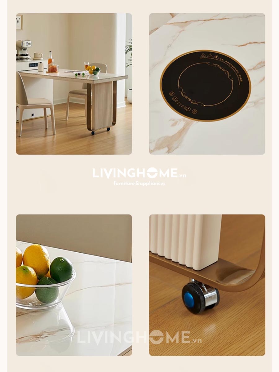 Bàn Đảo Bếp Thông Minh Bếp Từ - JOHAN 20 Bàn Ăn Kết Hợp Đảo Bếp Nhập Khẩu - JOHAN