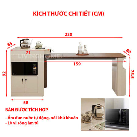 Bàn Đảo Bếp Gấp Gọn Thông Minh - LUNA 11 Bàn Đảo Bếp Gấp Gọn Thông Minh - LUNA