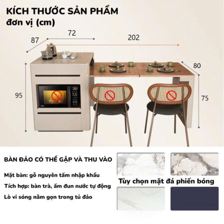 Bàn Đảo Bếp Gấp Gọn Thông Minh - NETO