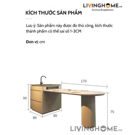 Bàn Đảo Bếp Kết Hợp Bàn Ăn Thông Minh Tối Giản - MOISI