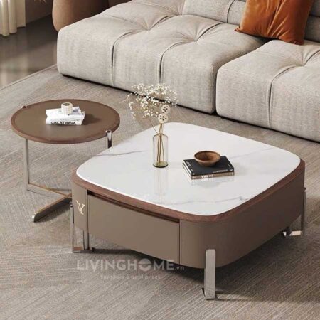 Bàn Trà Sofa Mặt Đá - HUGO