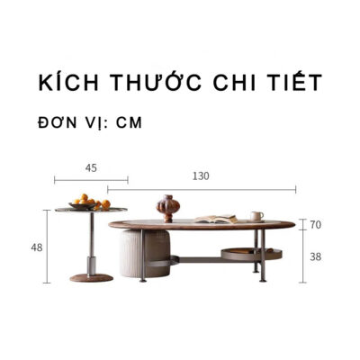Bàn Trà Sofa Mặt Đá - NICO