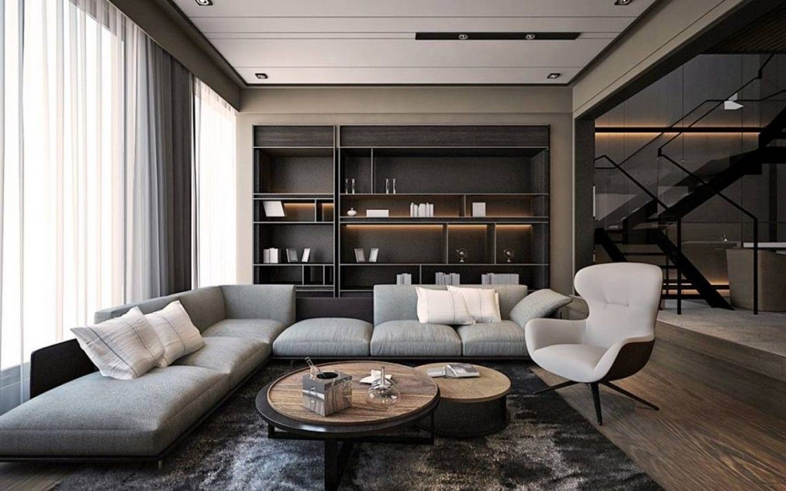 Sofa kết hợp thảm lót tăng thêm sự ấm áp và sang trọng cho phòng khách