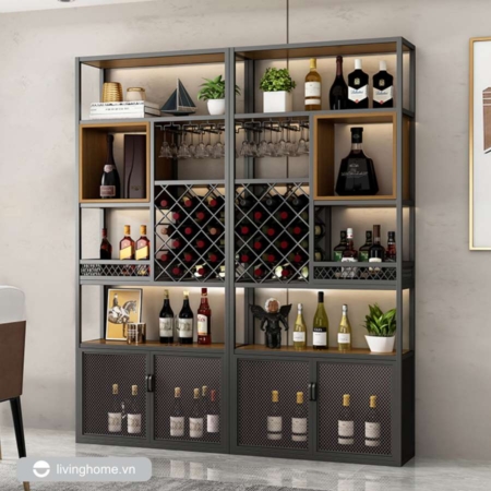 Bỏ túi 8+ mẫu nội thất phòng ăn nhà bếp gỗ công nghiệp đẹp 27 Tủ Kệ Rượu