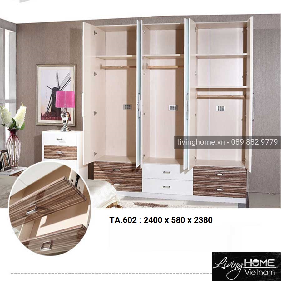 Bộ giường tủ nhập khẩu cao cấp Living Home LVH-602 NEW 2020 8 Bộ giường tủ nhập khẩu cao cấp Living Home LVH-602