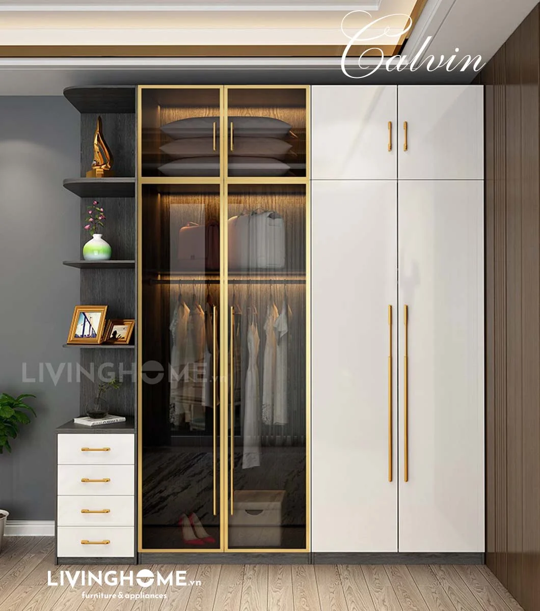 Tủ quần áo nhập khẩu Calvin 25 Tủ quần áo nhập khẩu Calvin