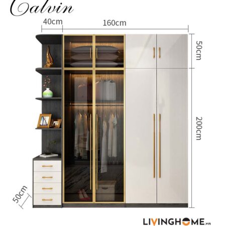 Tủ quần áo nhập khẩu Calvin 19 Tủ quần áo nhập khẩu Calvin