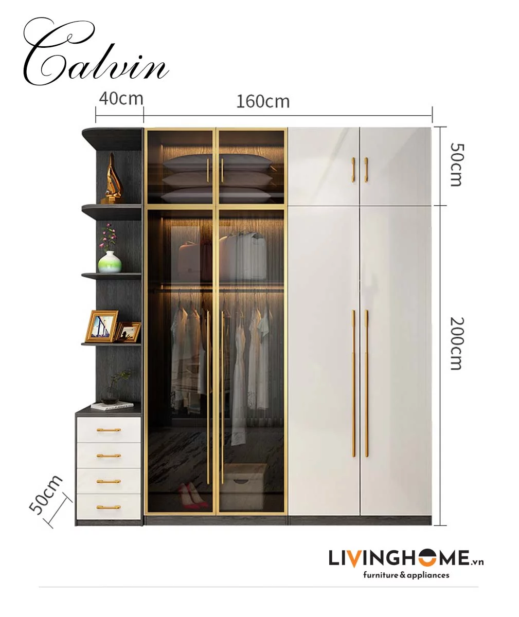 Tủ quần áo nhập khẩu Calvin 28 Tủ quần áo nhập khẩu Calvin