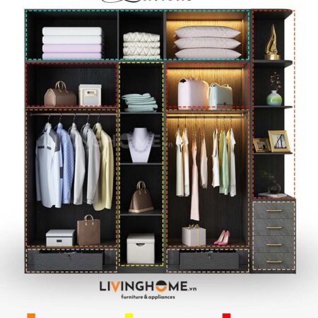 Tủ quần áo nhập khẩu Lancas 13 Tủ quần áo nhập khẩu Lancas