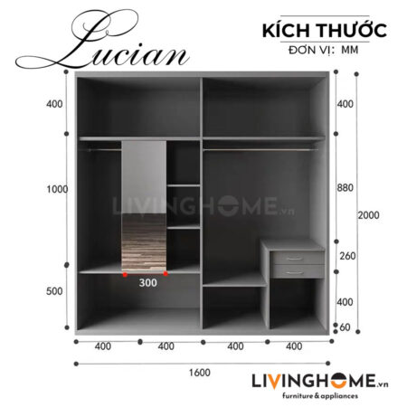 Tủ quần áo Lucian