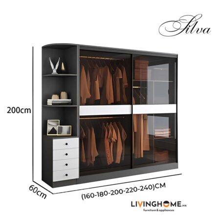 Tủ quần áo nhập khẩu Silva 18 Tủ quần áo nhập khẩu Silva