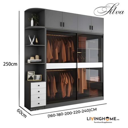 Tủ quần áo nhập khẩu Silva 19 Tủ quần áo nhập khẩu Silva