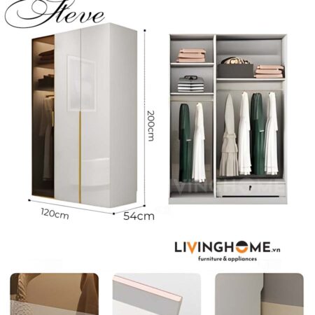 Tủ quần áo nhập khẩu Steve 19 Tủ quần áo nhập khẩu Steve